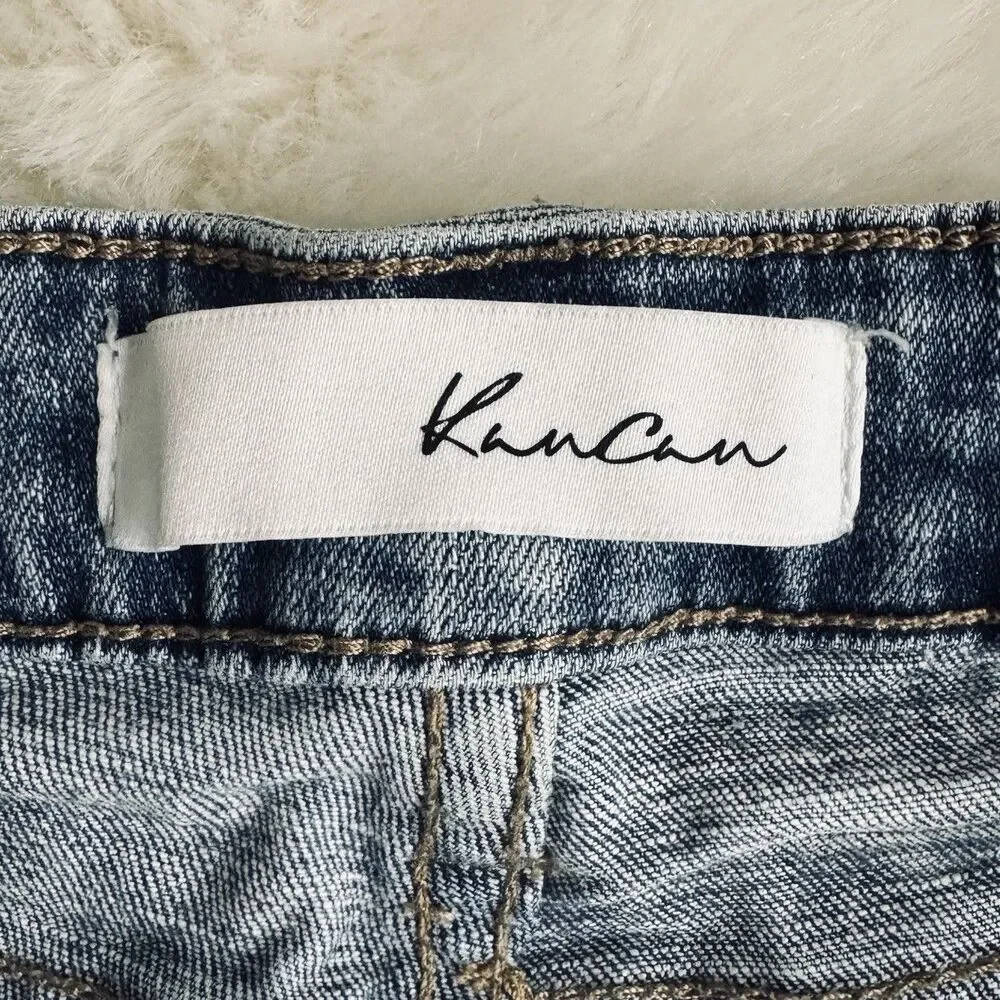 KanCan Ankle Capri Jeans 9/28 (27x25.5) Blue Distressed Super Stretch Juniors